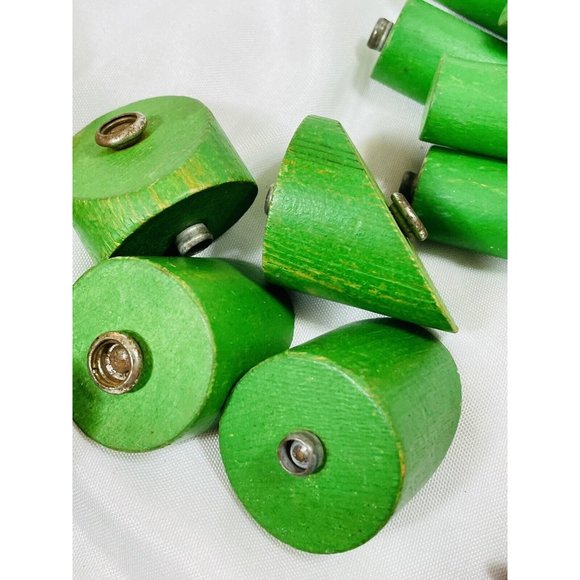 Snap N Play Vintage Wooden Building Blocks with Button Snap Lot 41 Piece Toy Lot - Picture 7 of 9